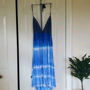 Beach Crochet Tie Dye Halter Dress